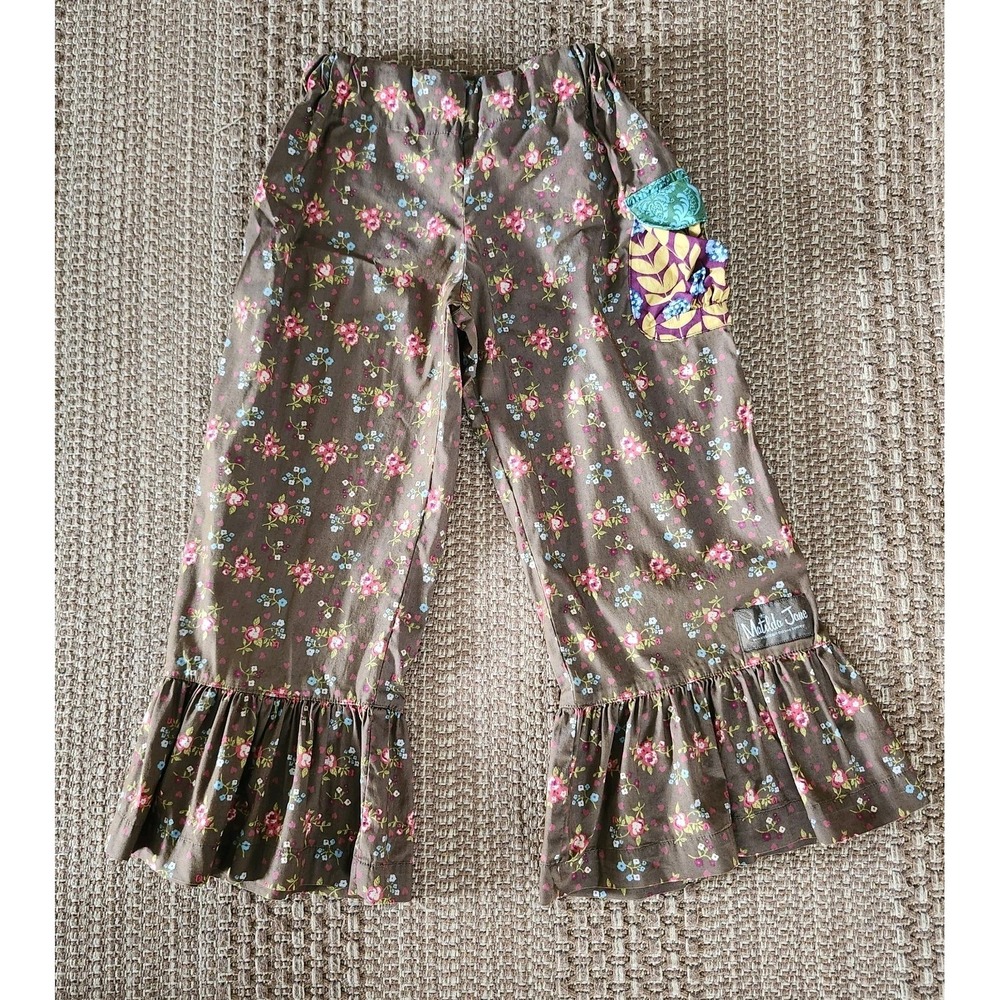 Matilda Jane Girls Big Ruffles Pants Sz 8 Paint By Numbers Taylor Brown Floral
